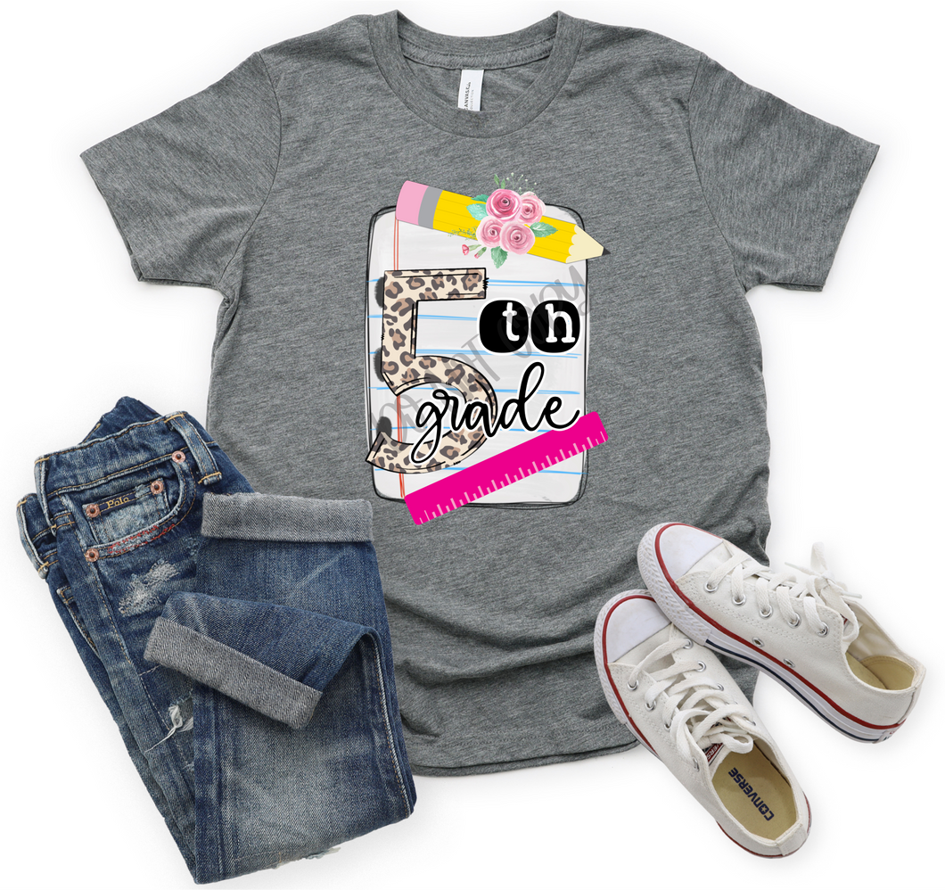 5th Grade Leopard Notebook Paper Transfer