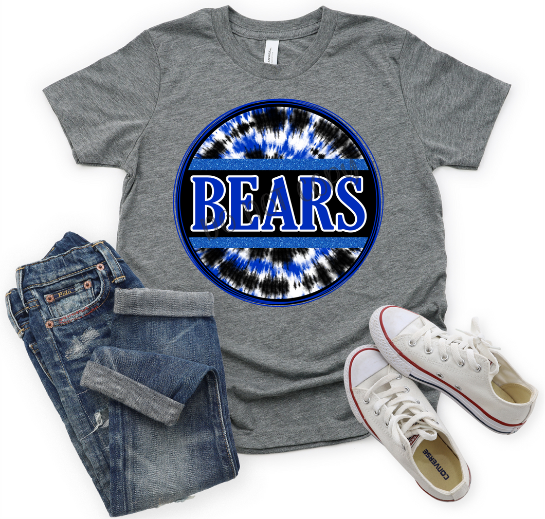 Bears Royal & Black Tie-Dye Circle