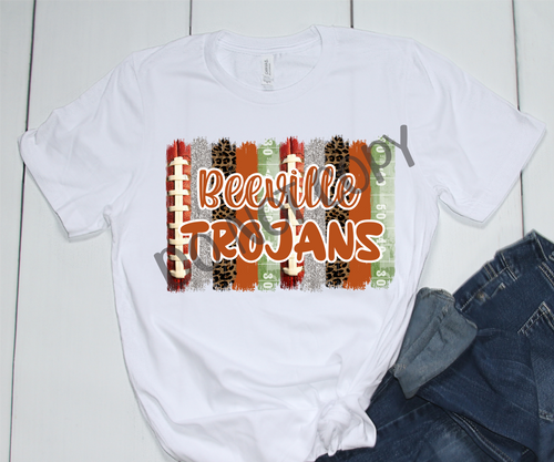 Beeville Trojans Brushstroke Transfer