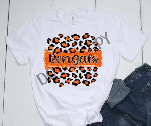 Bengals Black & Orange Leopard Glitter