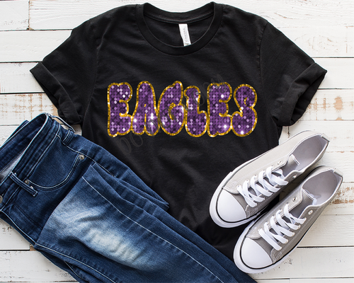 Eagles Purple & Gold Sequins