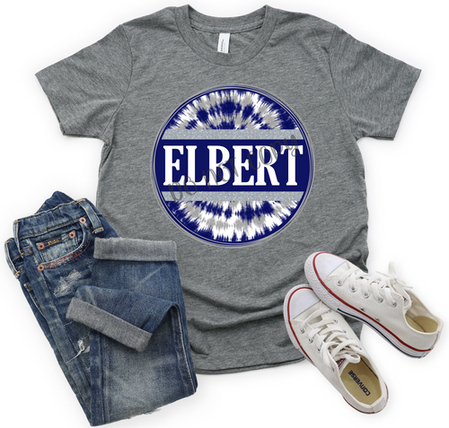 Elbert Navy & White Tie-Dye Circle Circle