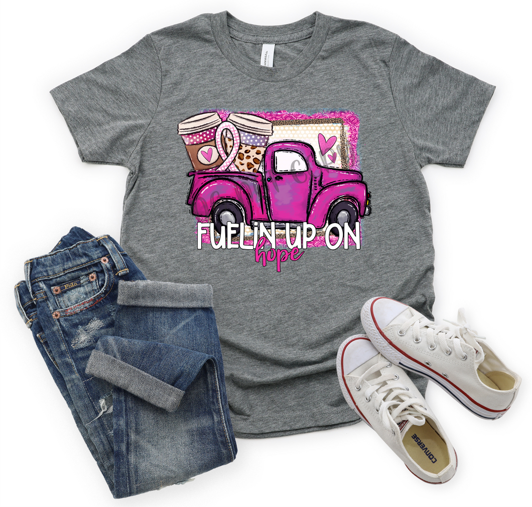 Fueled Up On Hope Truck & Pink Ribbon Transfer