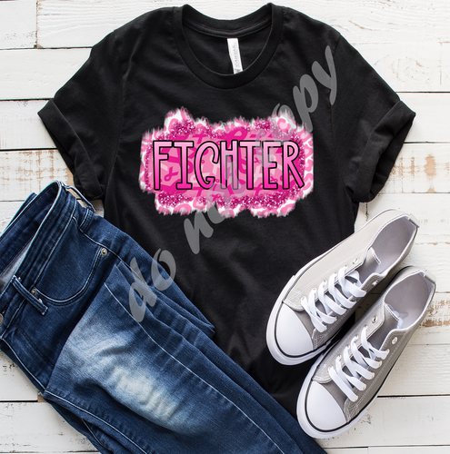 FIGHTER Breast Cancer Leopard Transfer