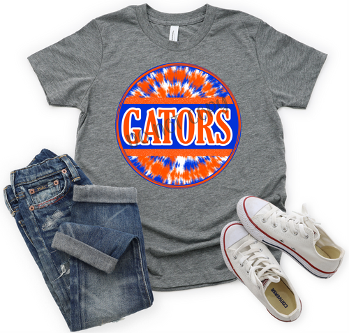 Gators Royal, Orange & White Tie-Dye Circle