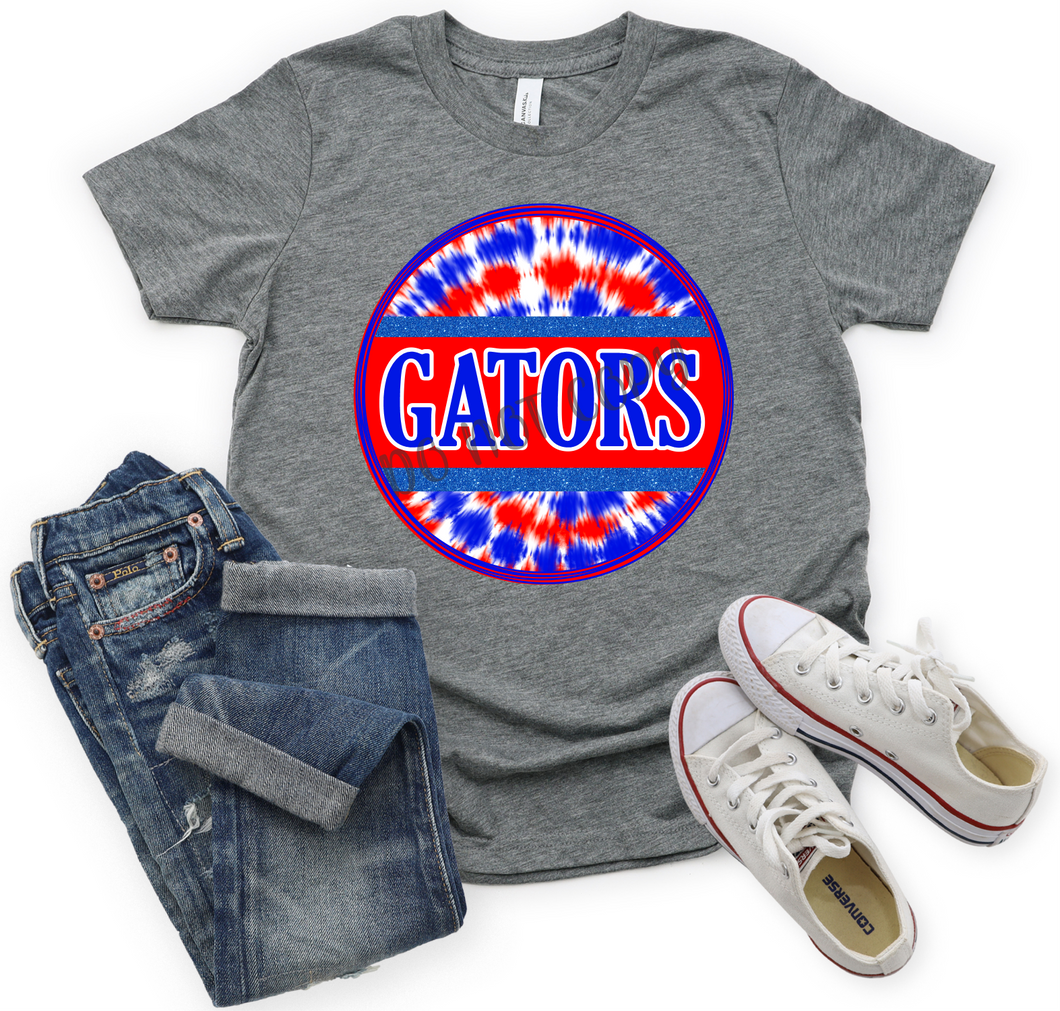 Gators Red White & Blue Tie-Dye Circle