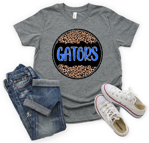 Gators Royal Black & Leopard Circle