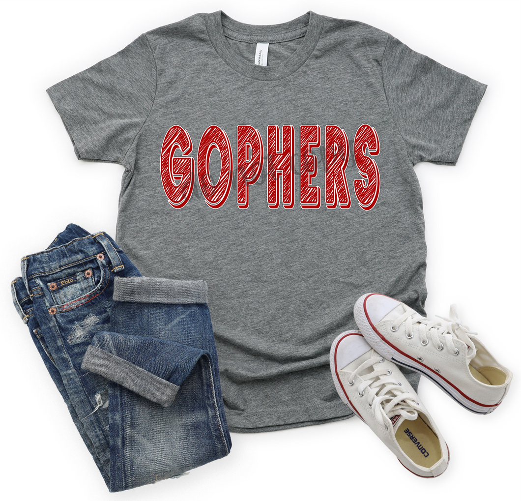 Gophers Red Scribble Font