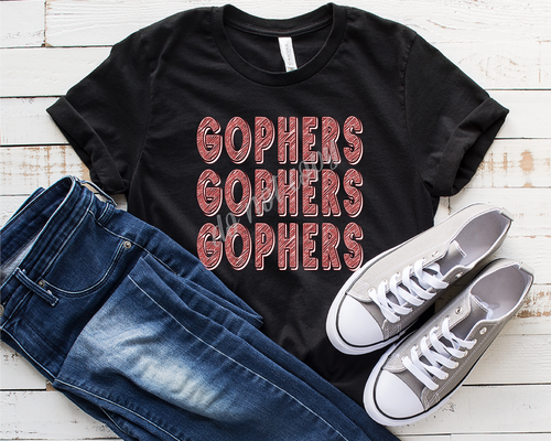 Gophers Red Stacked Scribble Font