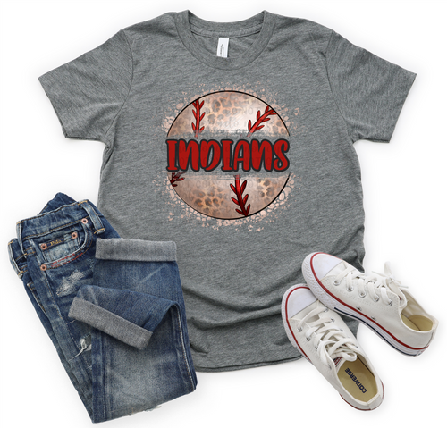 Indians Red Split Baseball