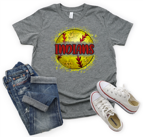 Indians Red Split Softball