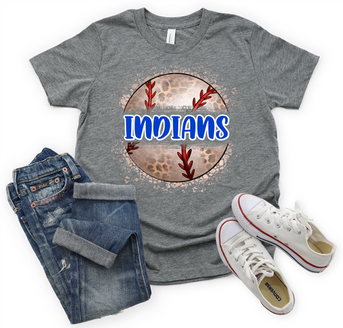 Indians Royal & White Split Baseball