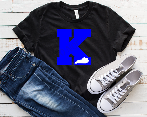 K Mascot Letter With Kentucky Silhouette Transfer