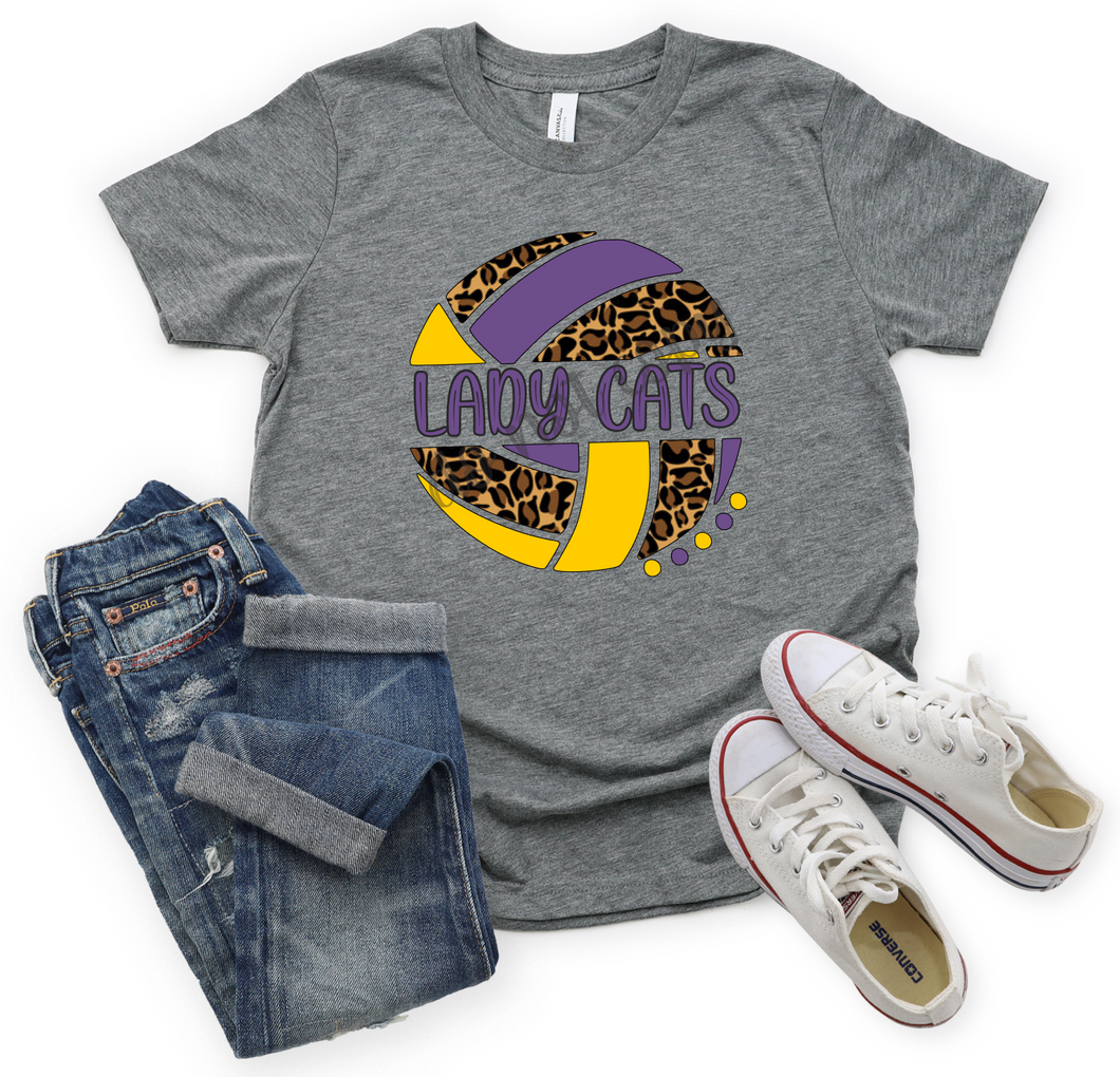 Lady Cats Purple & Gold Volleyball Leopard Ball