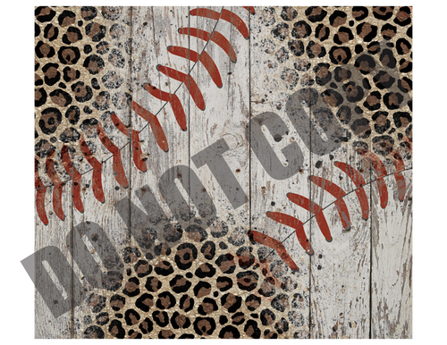 Baseball Leopard 20 oz Straight tumbler Sublimation Transfer