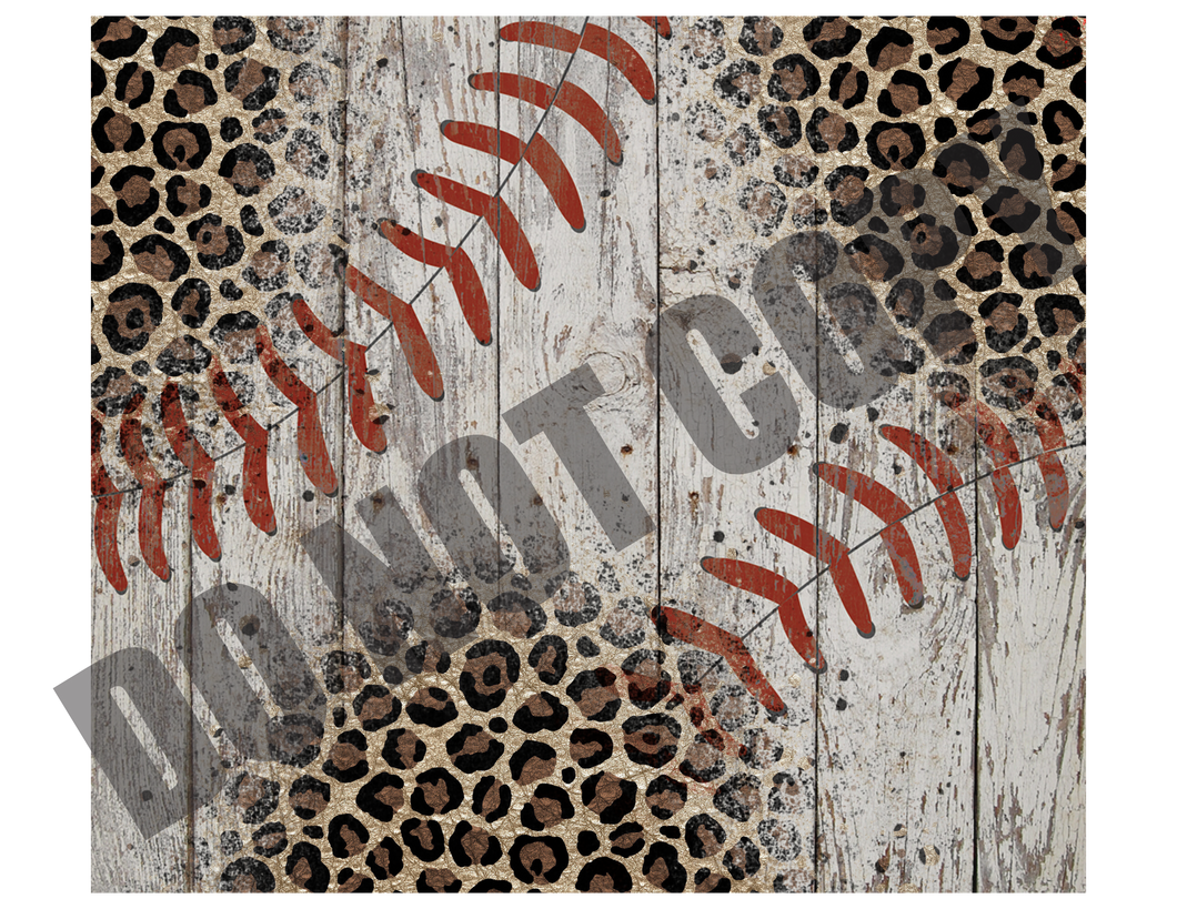 Baseball Leopard 20 oz Straight tumbler Sublimation Transfer