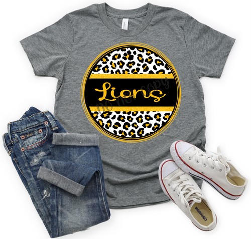 Lions Gold Black & White Leopard Circle