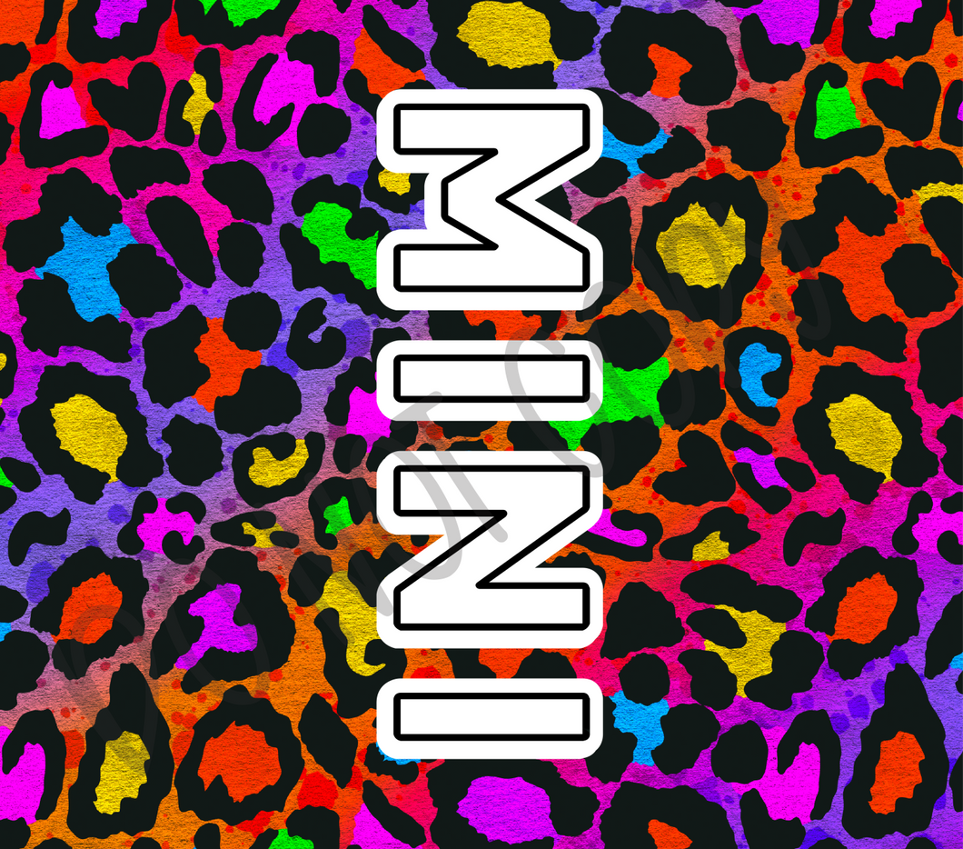 Mini Colorful Leopard 20 oz Straight tumbler Sublimation Transfer