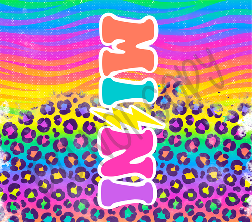 Mini Colorful Lines & Leopard 20 oz Straight tumbler Sublimation Transfer