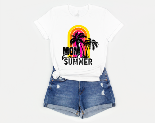 Mom Bod Summer Neon Rainbow Transfer