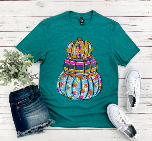 Multi Color Stacked Pumpkin Trio Transfer