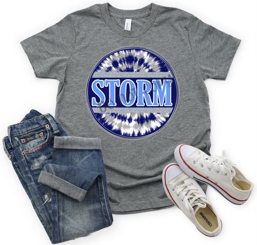 Storm Navy & Carolina Blue Tie-Dye Circle