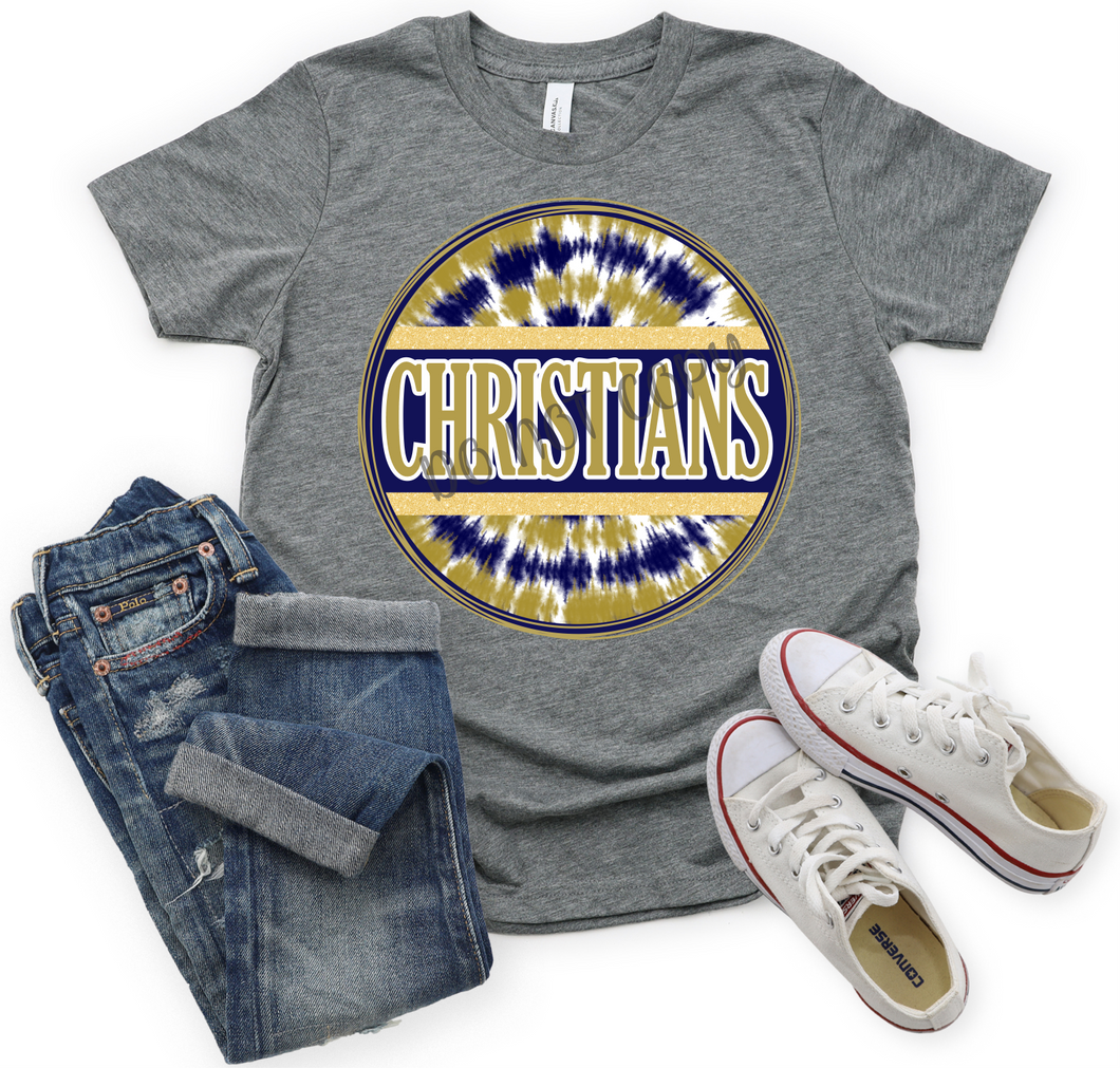 Christians Navy & Gold Tie-Dye Circle