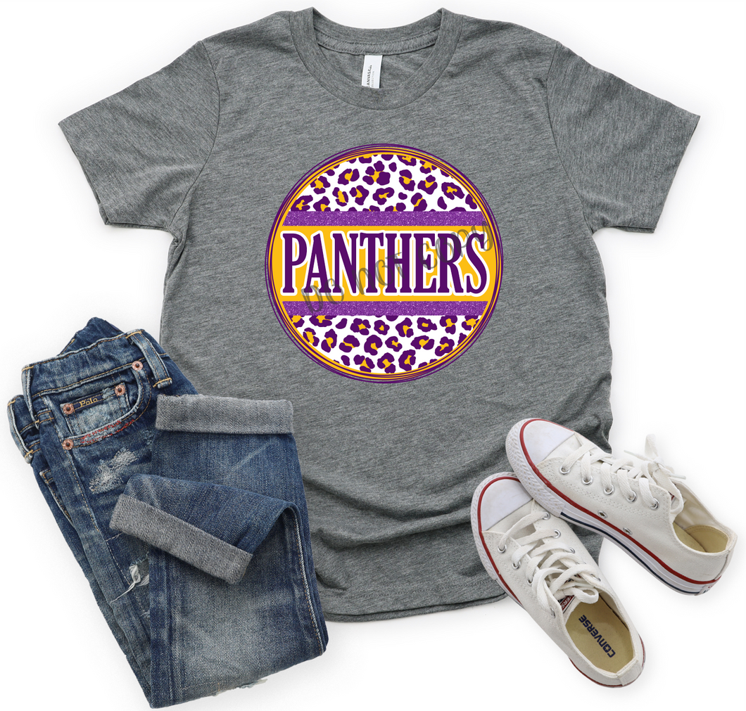 Panthers Purple & Gold Leopard Circle