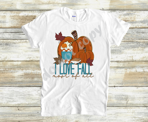 I Love Fall Most Of All Pumpkin Transfer