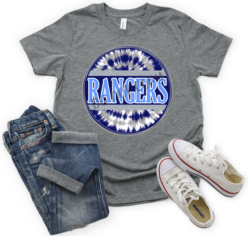 Rangers Navy & Columbia Tie-Dye Circle