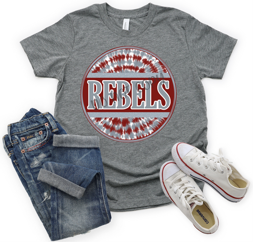 Rebels Maroon & Grey Tie-Dye Circle