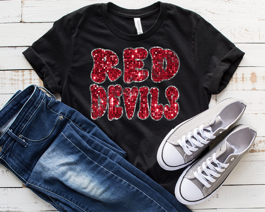 Red Devils Red & Silver Sequins