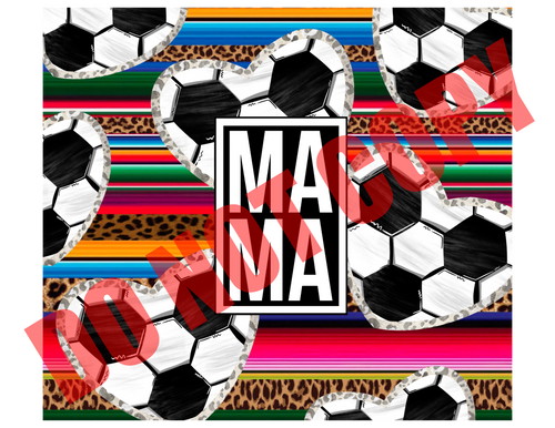 Soccer Mama Serape & Soccer Ball Hearts Completed Tumbler