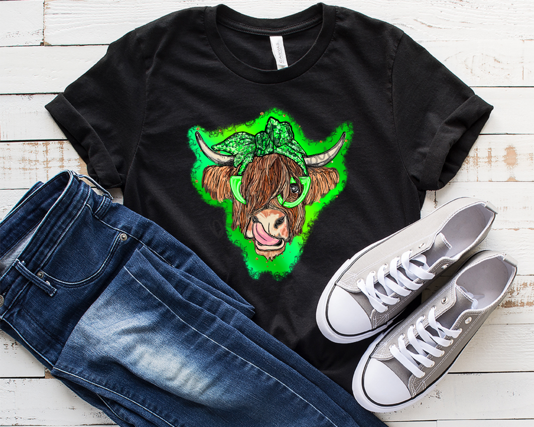 Highland Cow St Patrick's Day Transfer