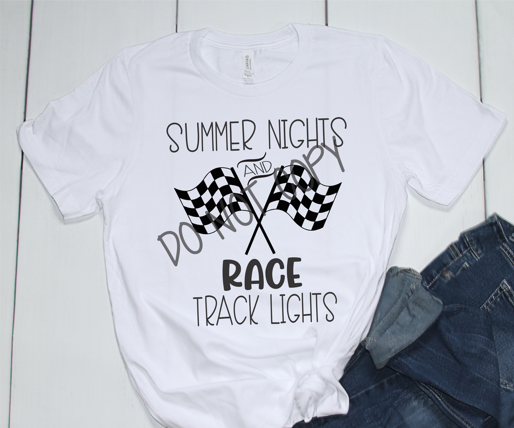 Summer Nights & Race Track Lights Screen Print Transfer