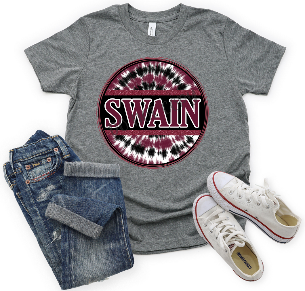 Swain Maroon Tie-Dye Circle Circle