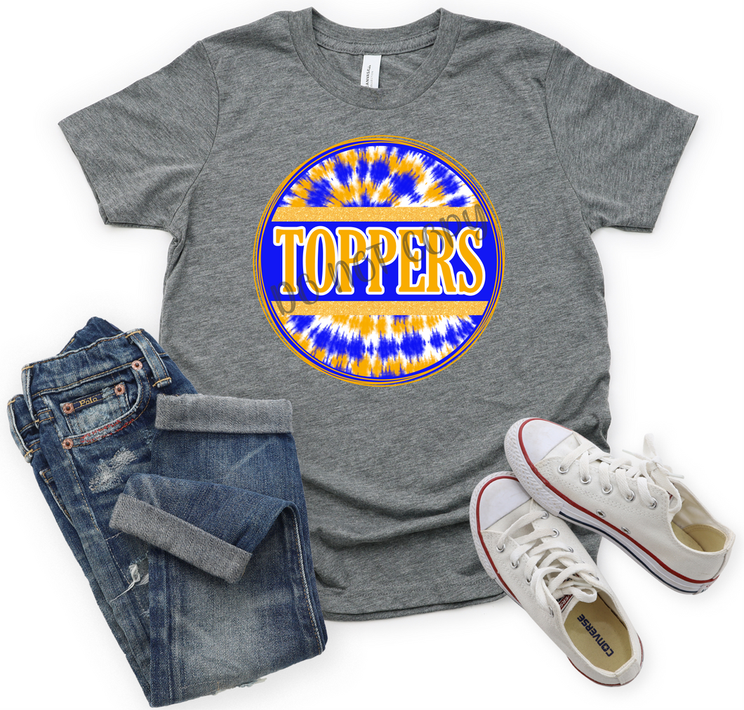 Toppers Blue & Yellow Tie-Dye Circle