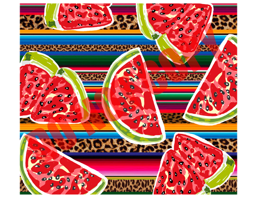 Watermelon Leopard & Serape 20 oz Straight tumbler Sublimation Transfer