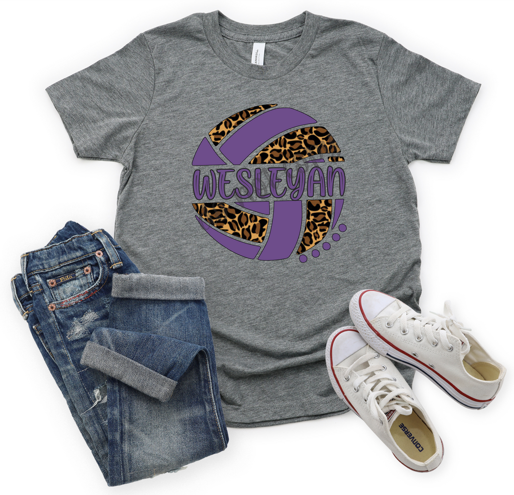 Wesleyan Purple Volleyball Leopard Ball