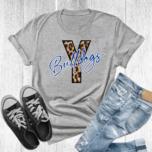 Y Bulldogs Royal-White Leopard Letter