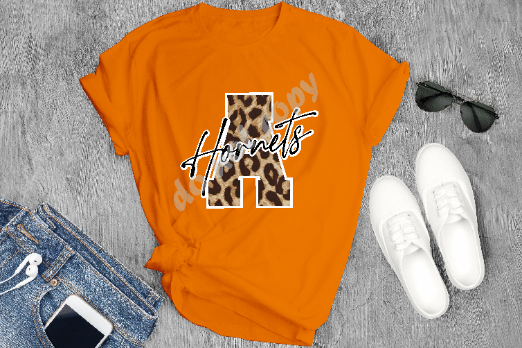 A Hornets Black & White Leopard Letter