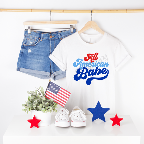 All American Babe Red, Blue & Light Blue Transfer