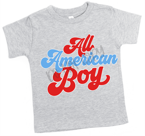 All American Boy Red & Light Blue Transfer