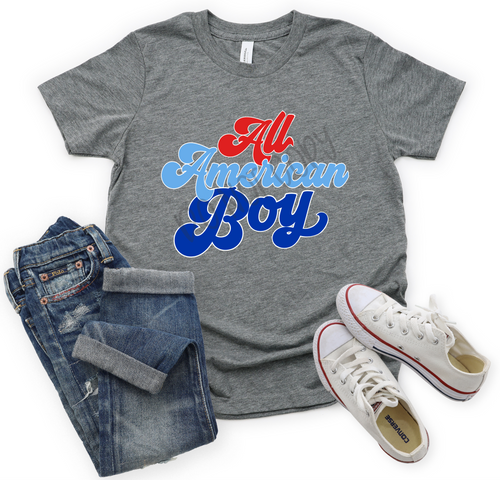 All American Boy Red, Blue & Light Blue Transfer