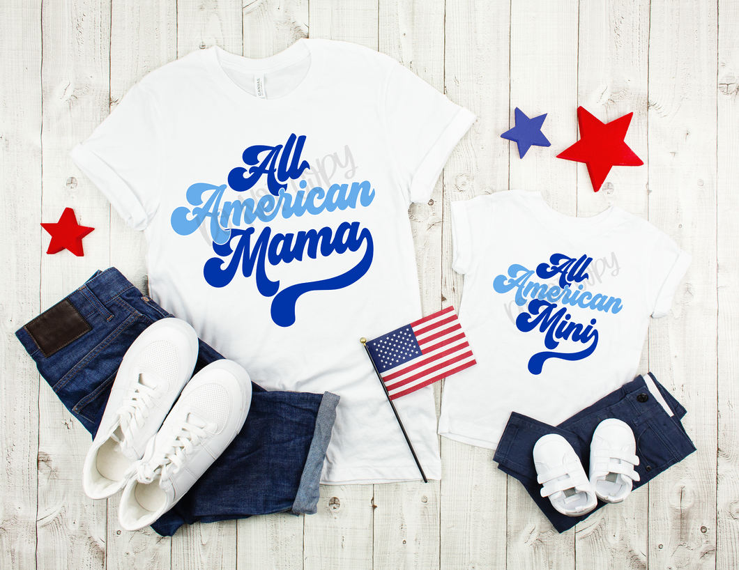 All American Mini Blue & Light Blue Transfer