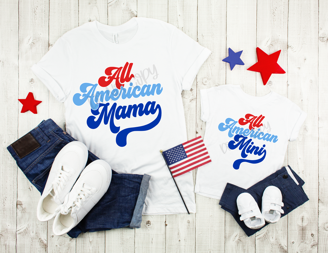 All American Mini Red, Blue & Light Blue Transfer