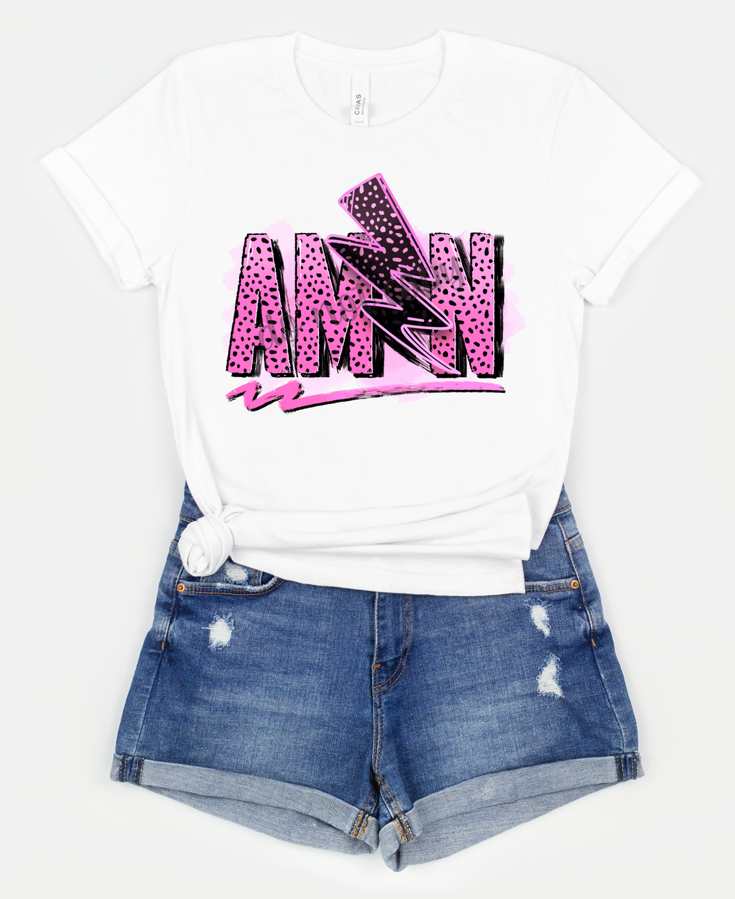 Amen Pink And Black With Lightning Bolt Transfer