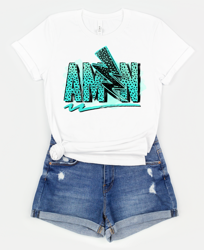 Amen Teal And Black With Lightning Bolt Transfer