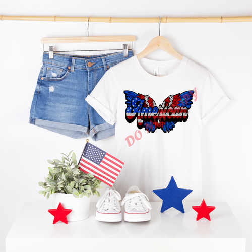 American Wings Patriotic Glitter Transfer