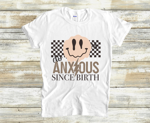 Anxious Since Birth Retro Brown Transfer